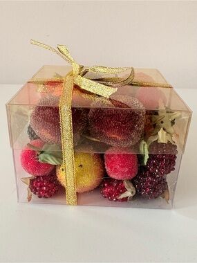 Box of Sugared Fruit and Berries Vintage White Rose Nurseries